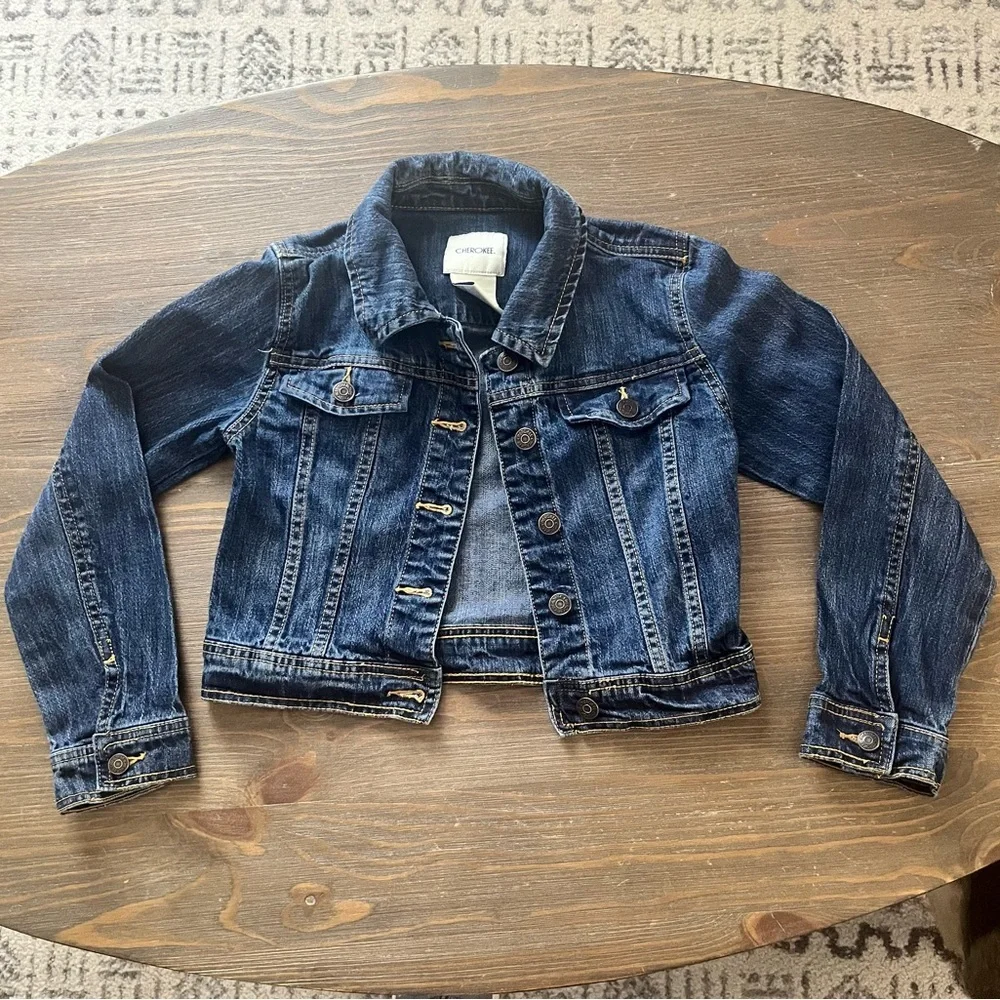 Cherokee Dark Blue Denim Jean Jacket for Kids